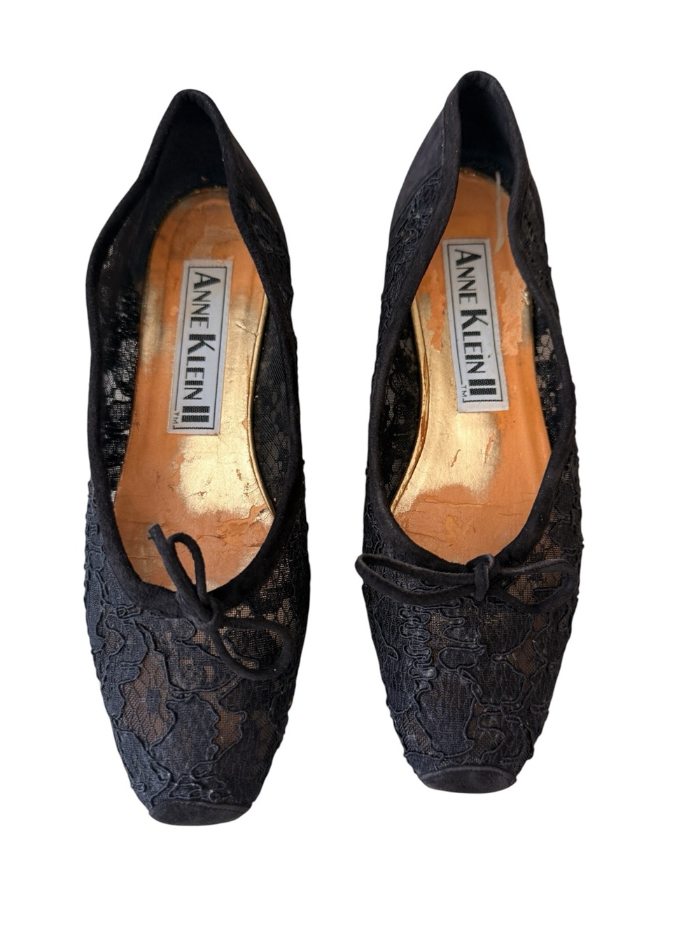 Vintage Anne Klein Black Lace Ballet Flats
